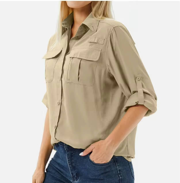 Women's UPF 50 Long Sleeve Hiking Outdoor Shirt