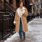 Elin | Camel Sherpa-Look Winter Coat