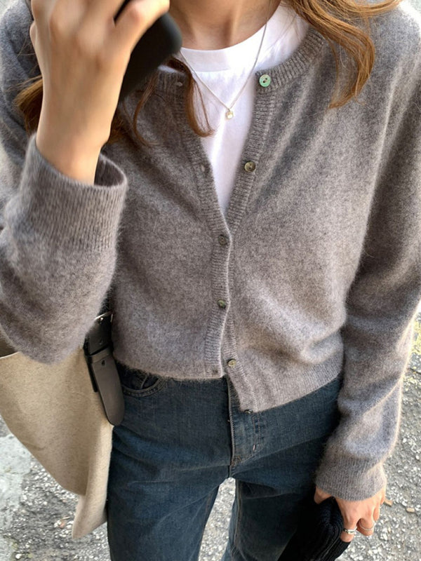 Women's V-Neck Button Cardigan