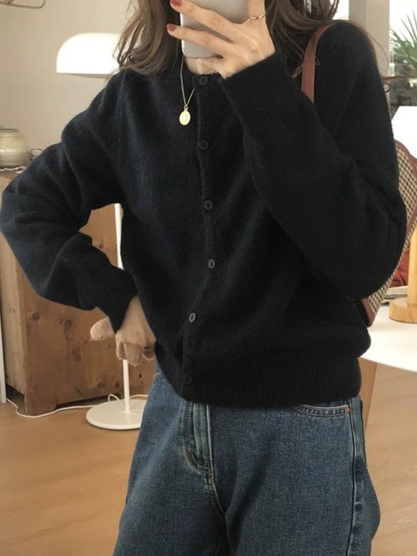 Women's V-Neck Button Cardigan