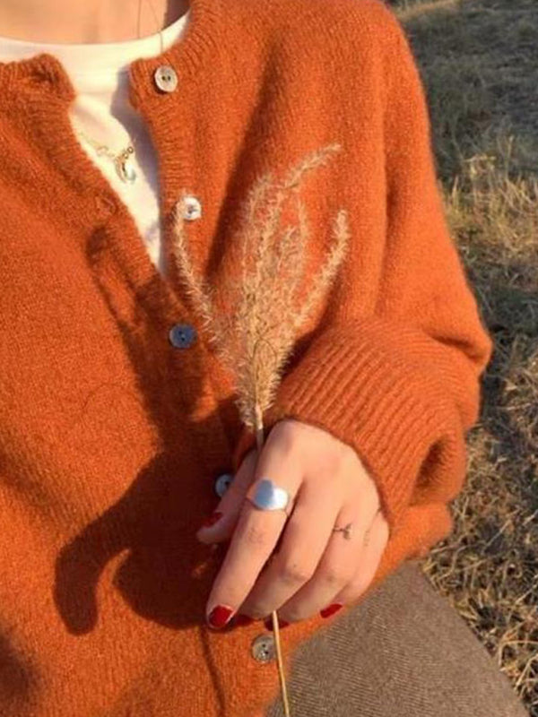Women's V-Neck Button Cardigan