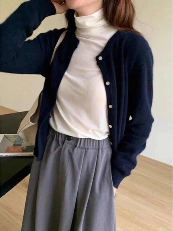 Women's V-Neck Button Cardigan