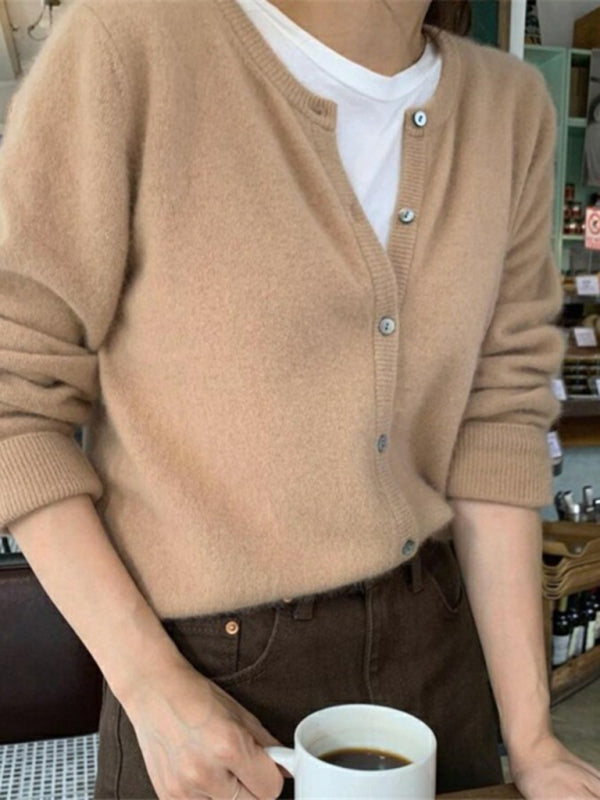 Women's V-Neck Button Cardigan