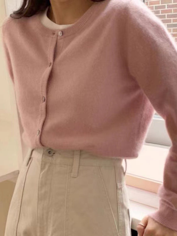 Women's V-Neck Button Cardigan