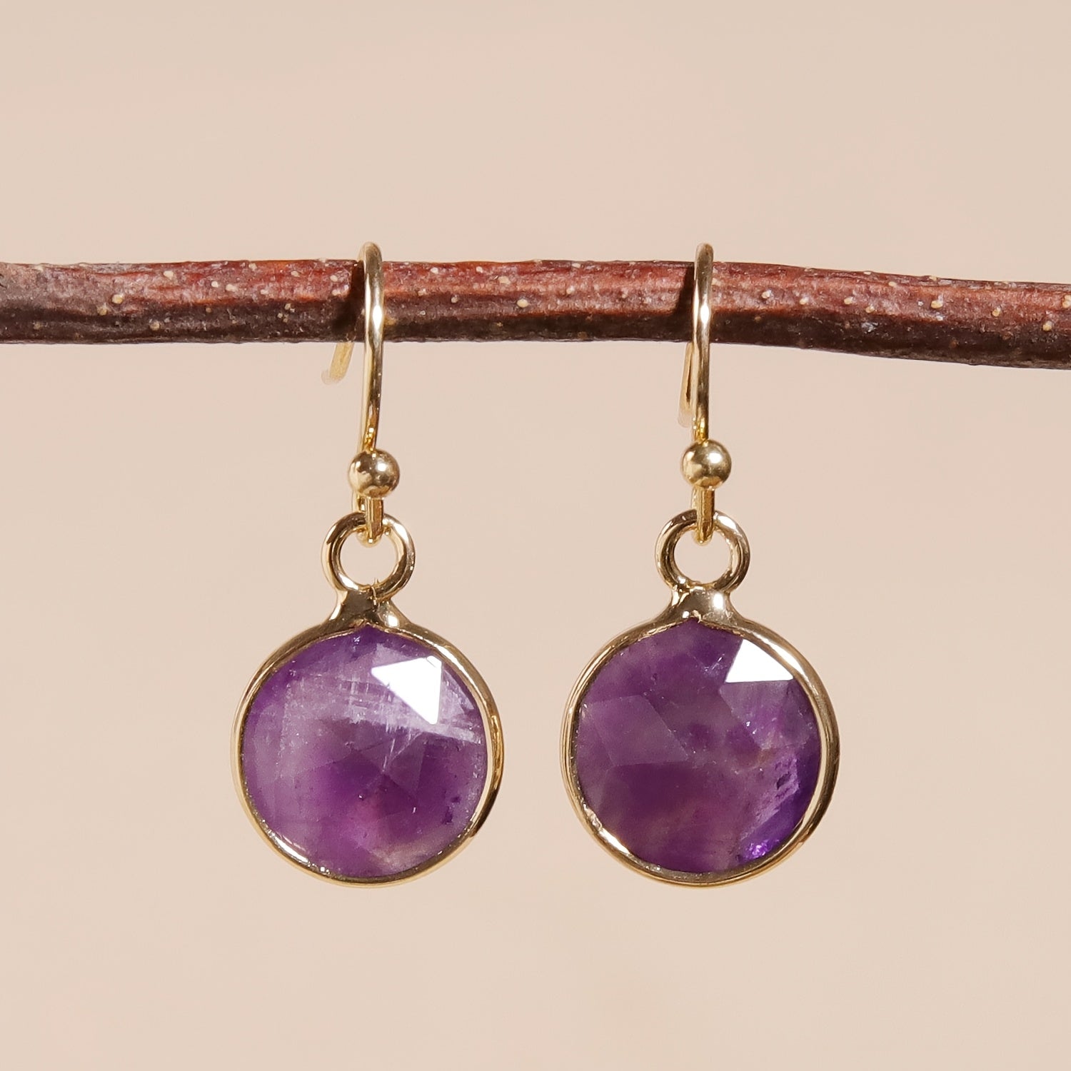 Bohemian Gold Flat Round Earrings