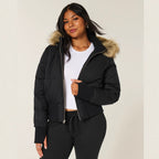 Women's Cropped Hooded Puffer Jacket