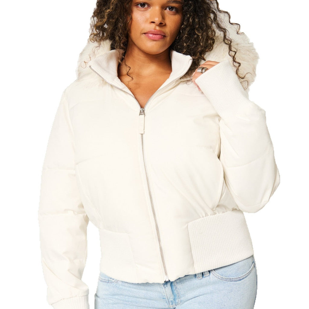 Women's Cropped Hooded Puffer Jacket