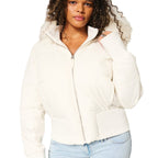 Women's Cropped Hooded Puffer Jacket