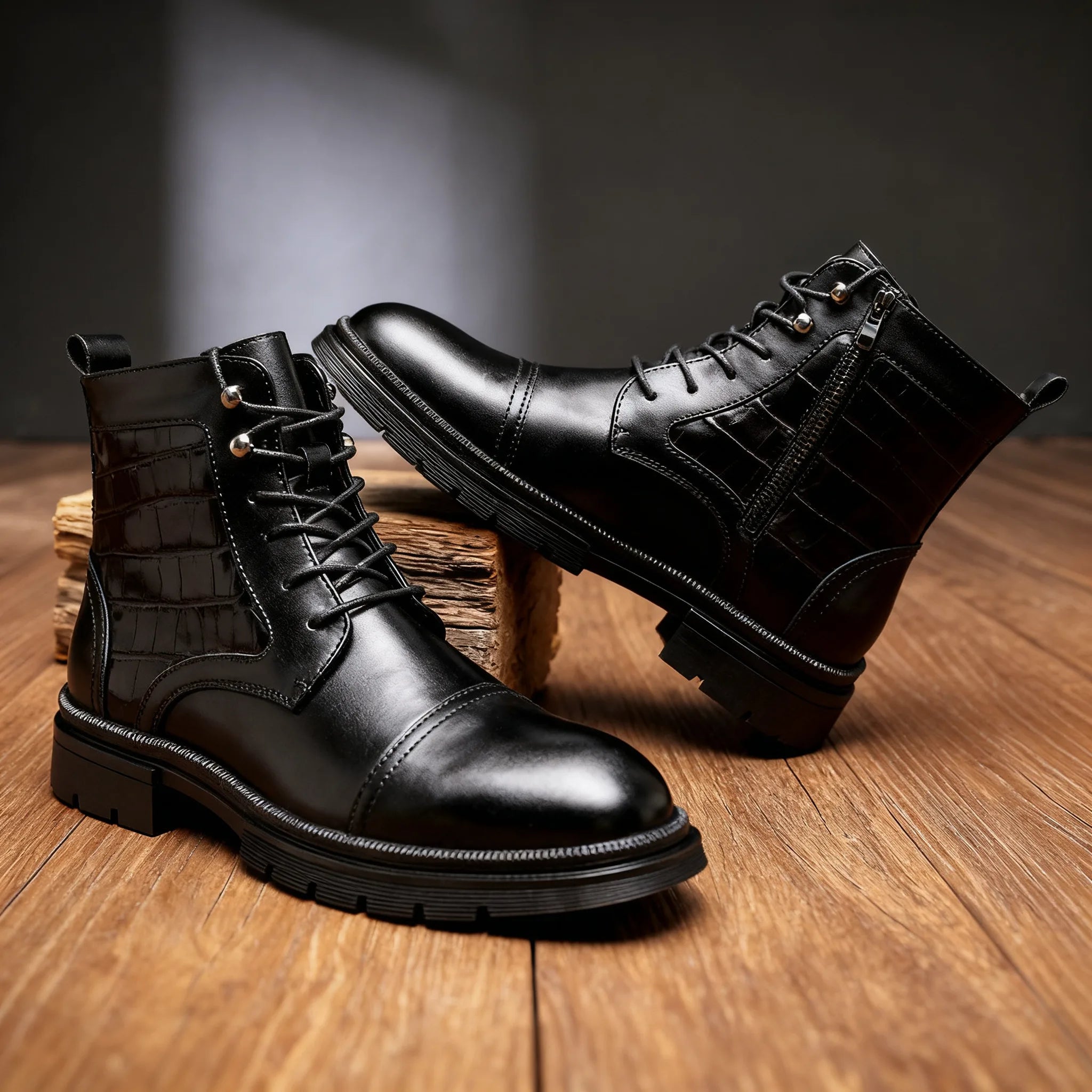 Men's Cap-Toe Ankle Boots