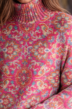 Women's Floral Print Turtleneck Sweater
