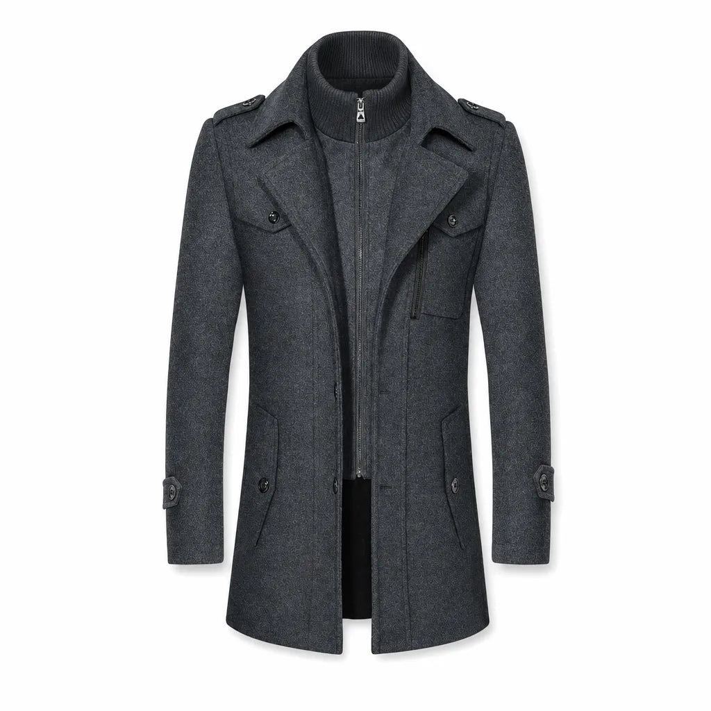 Men's Double Collar Overcoat