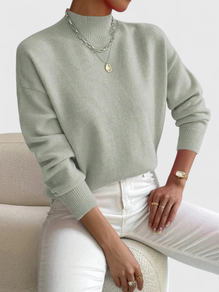 Women's Mock Neck Long Sleeve Sweater