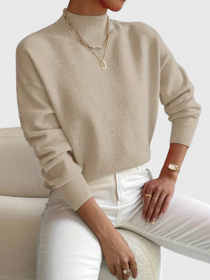 Women's Mock Neck Long Sleeve Sweater