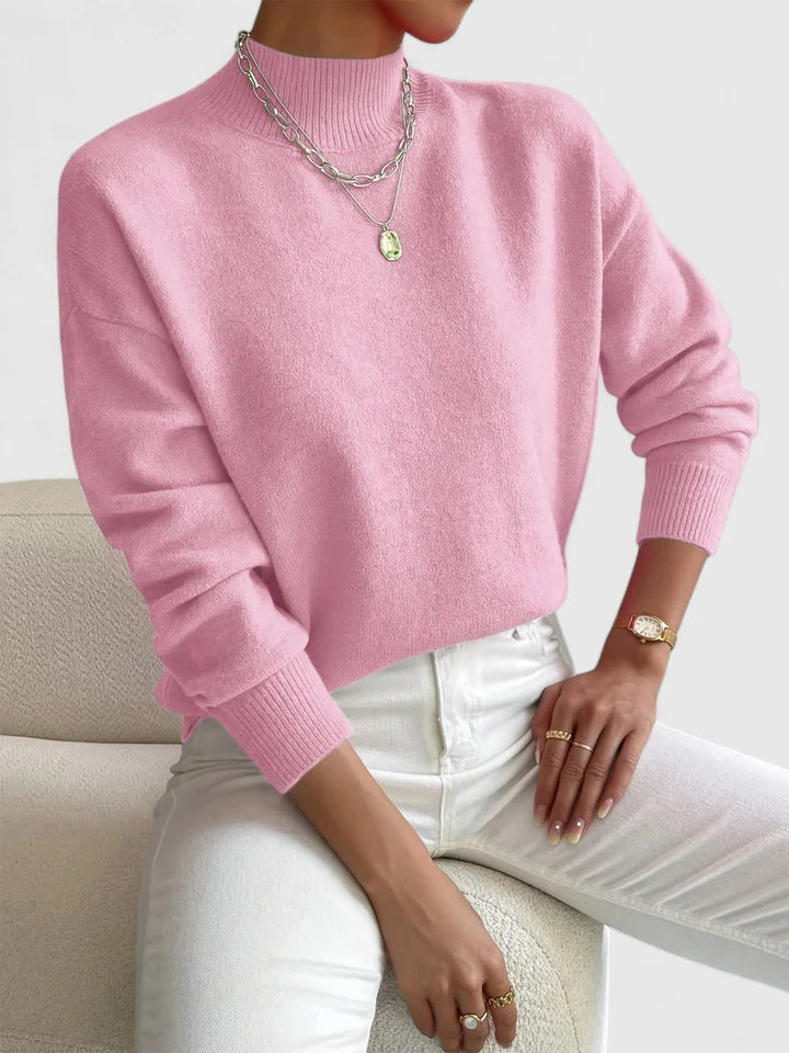 Women's Mock Neck Long Sleeve Sweater