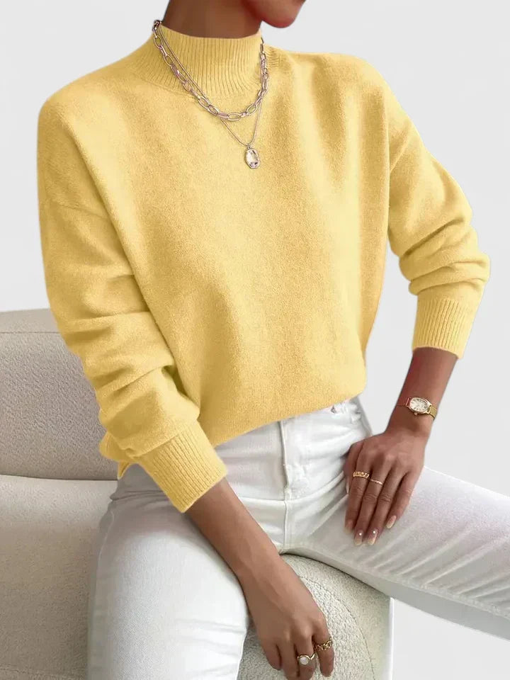 Women's Mock Neck Long Sleeve Sweater