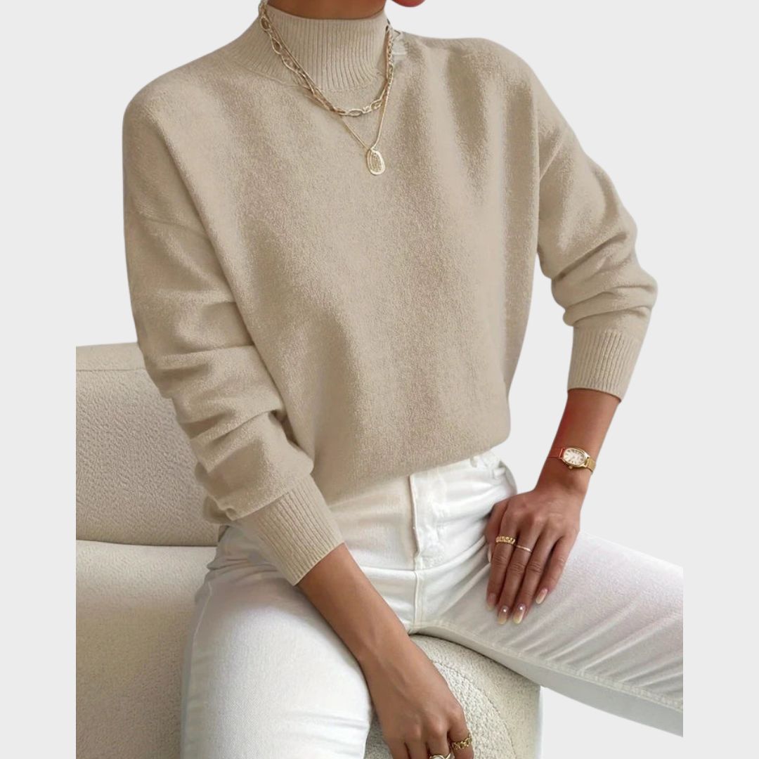 Women's Mock Neck Long Sleeve Sweater