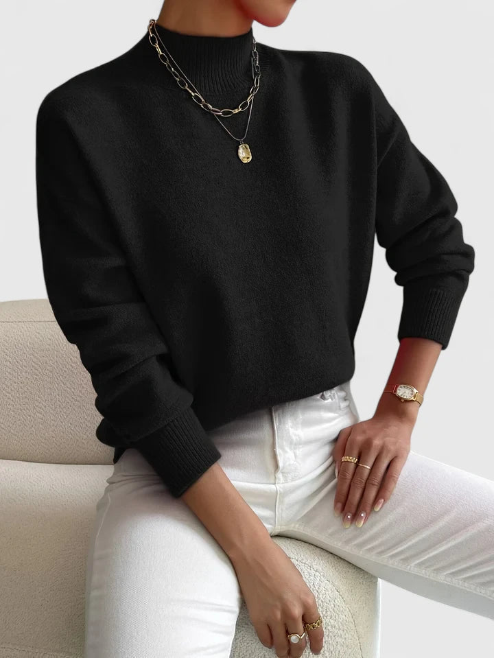Women's Mock Neck Long Sleeve Sweater