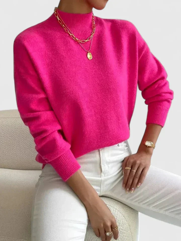Women's Mock Neck Long Sleeve Sweater