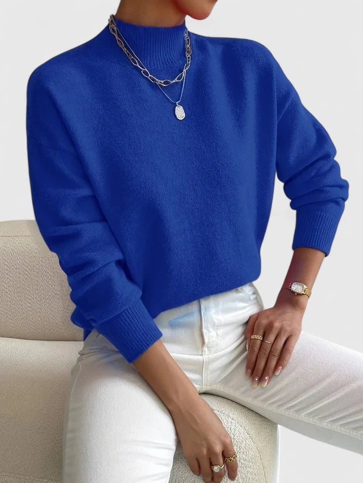 Women's Mock Neck Long Sleeve Sweater