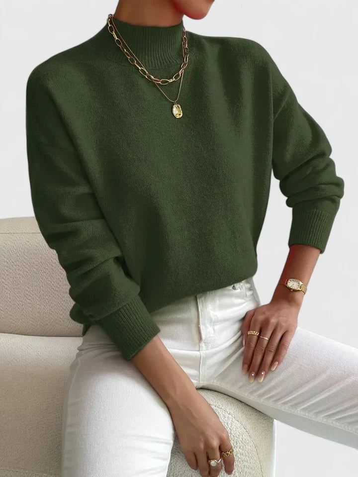 Women's Mock Neck Long Sleeve Sweater