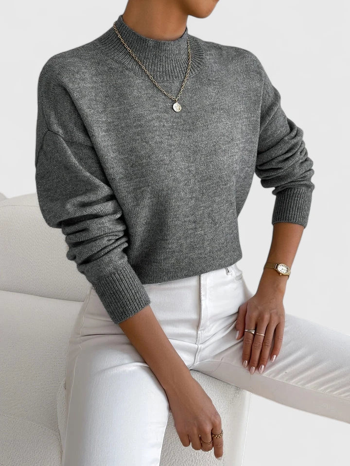 Women's Mock Neck Long Sleeve Sweater