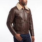 Halet | men's Leather Aviator Jacket
