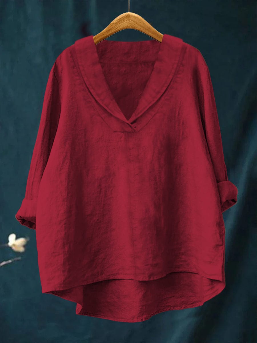 Women's Relaxed Fit V-Neck Blouse
