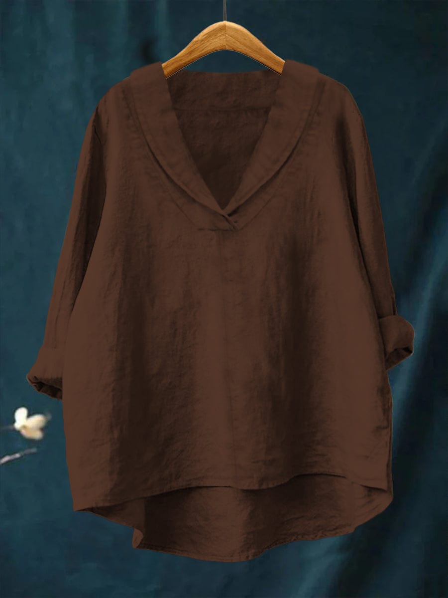 Women's Relaxed Fit V-Neck Blouse