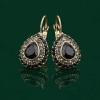 Vintage Gold Turquoise Gemstone Drop Earrings