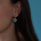 Gold Earrings with Turquoise Stone