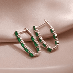Savannah Hoop Emerald Earrings