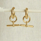 Everyday Gold Bar Hoop Earrings