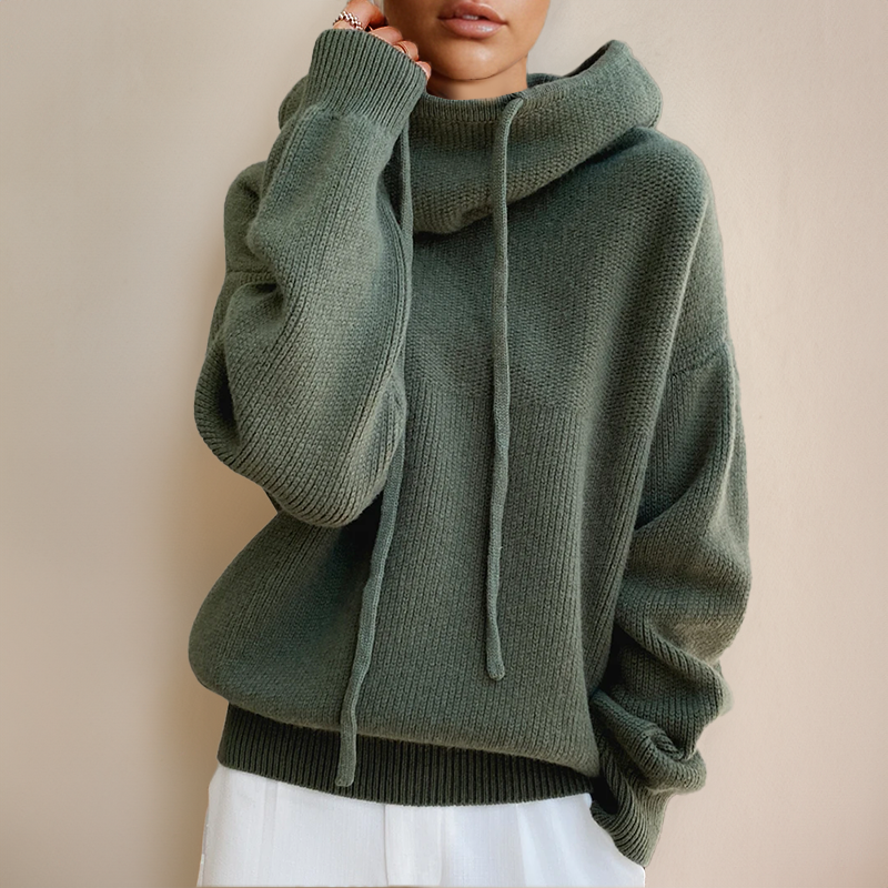 Women's Oversized Hooded Jumper - Green