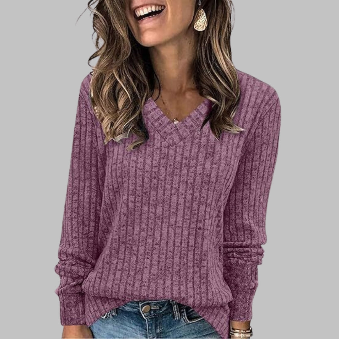 Women's V-Neck Long Sleeve Sweater