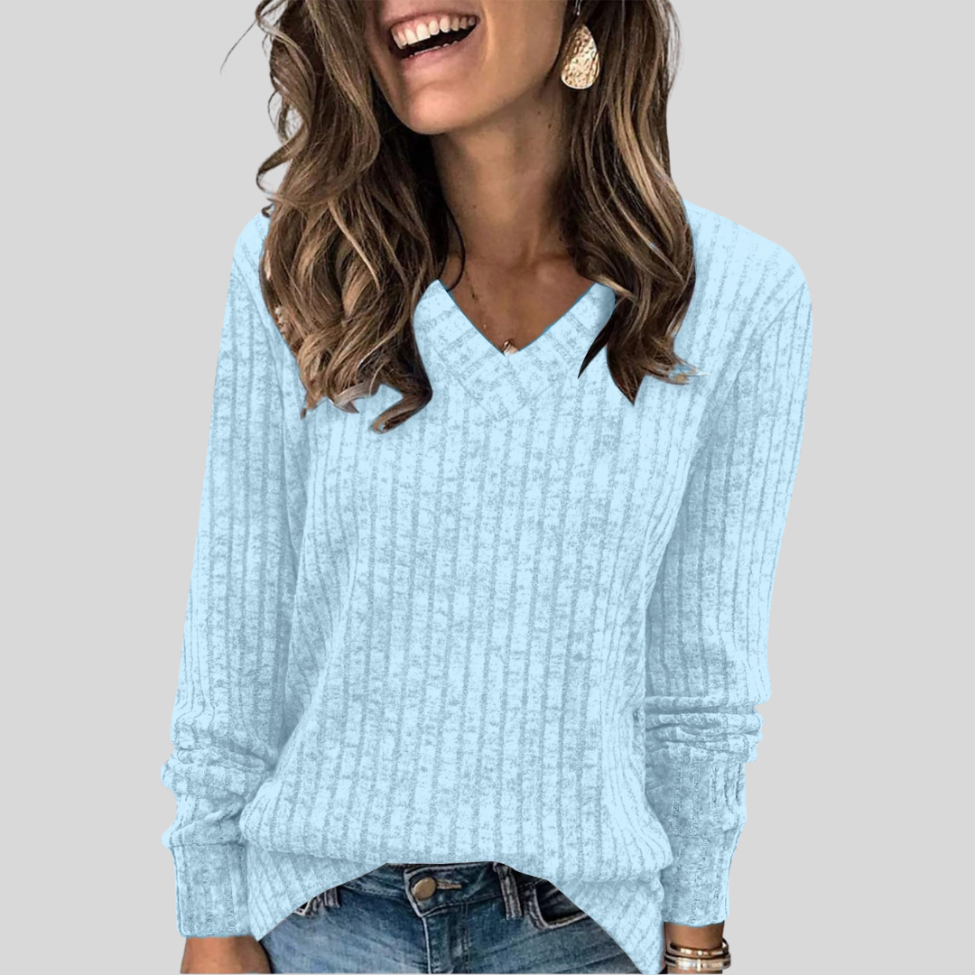 Women's V-Neck Long Sleeve Sweater