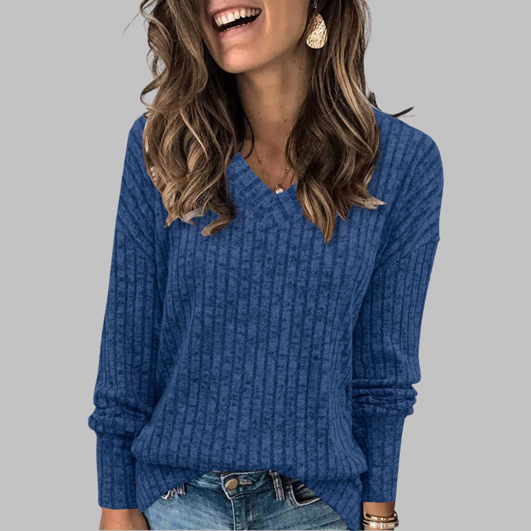 Women's V-Neck Long Sleeve Sweater