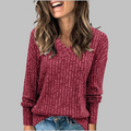 Women's V-Neck Long Sleeve Sweater