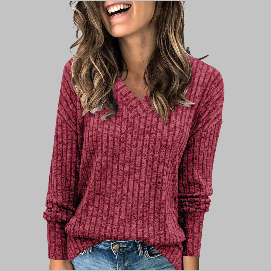 Women's V-Neck Long Sleeve Sweater