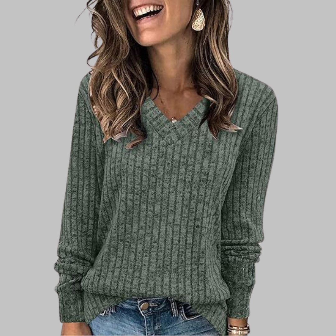Women's V-Neck Long Sleeve Sweater