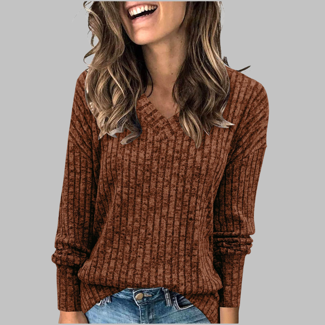 Women's V-Neck Long Sleeve Sweater