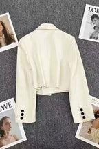 Women's Cropped Blazer with Notched Lapel