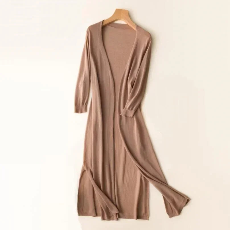 Women's Open Front Long Sleeve Cardigan