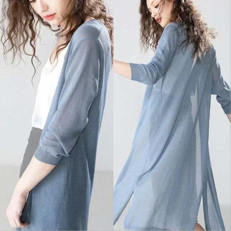 Women's Open Front Long Sleeve Cardigan