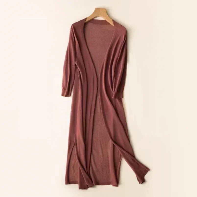 Women's Open Front Long Sleeve Cardigan