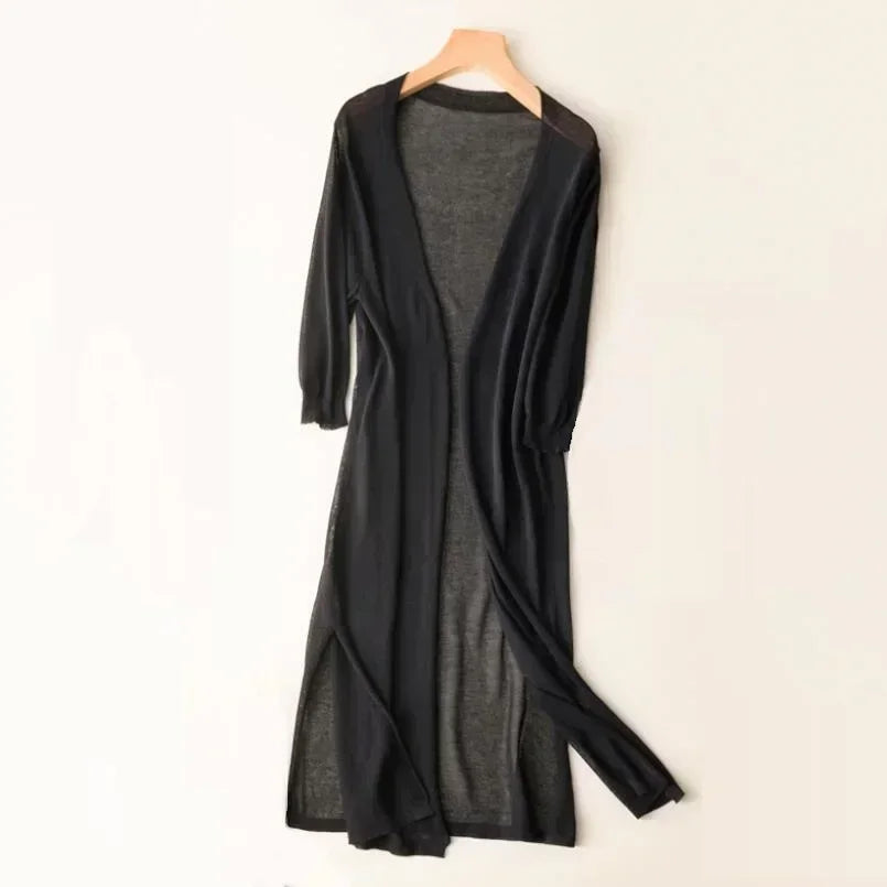 Women's Open Front Long Sleeve Cardigan