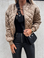 Women's Quilted Long Sleeve Bomber Jacket