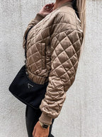 Women's Quilted Long Sleeve Bomber Jacket