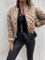 Women's Quilted Long Sleeve Bomber Jacket