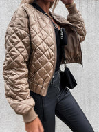Women's Quilted Long Sleeve Bomber Jacket