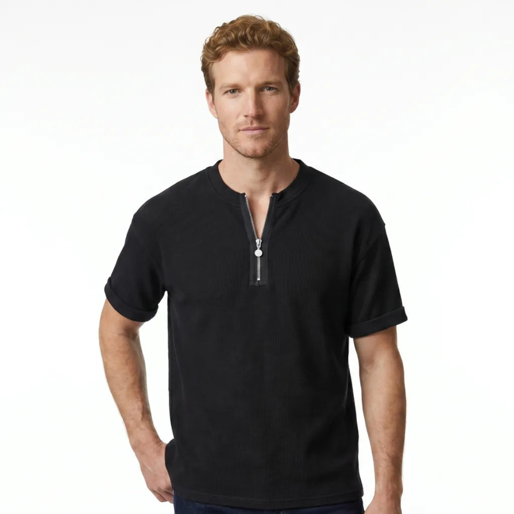 Jay | Men's Waffle Half-Zip Tee